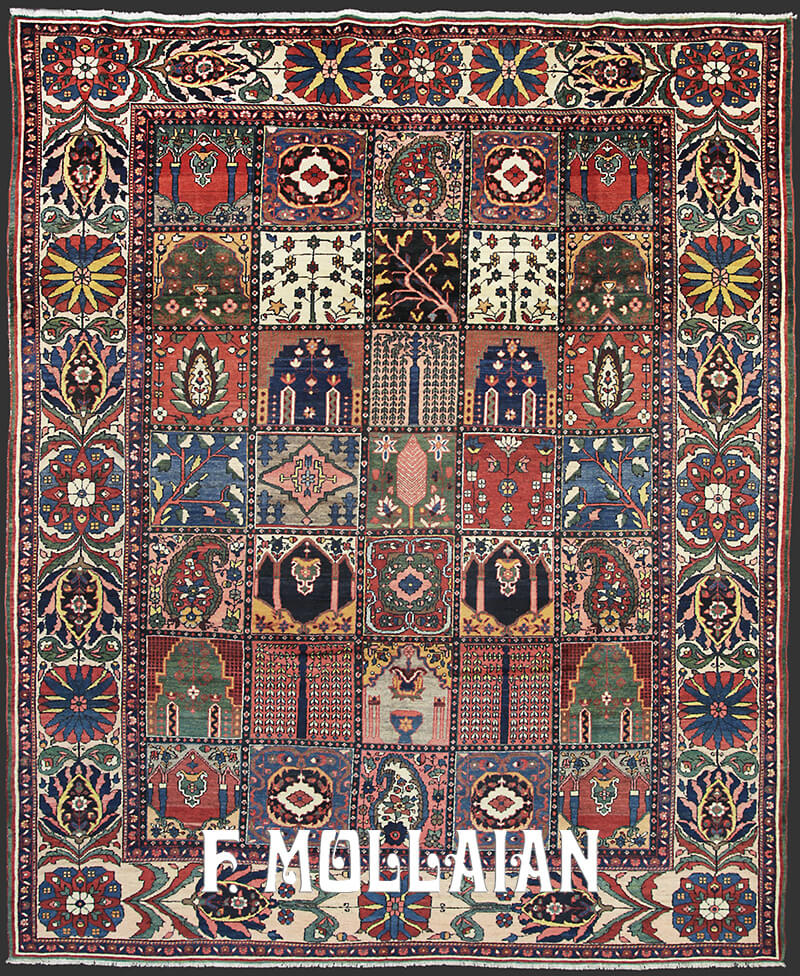 Garden Design Antique Persian Bakhtiari Carpet n°:40533425